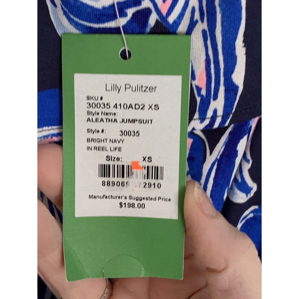 Lilly Pulitzer Aleatha Reel Life Strapless Jumpsuit New Tag Xs Tie Waist Ruffle - Picture 9 of 10